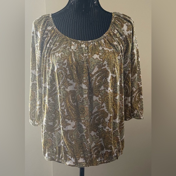 MICHEAL Micheal Kors Paisley Print Top Size 1X - Picture 1 of 11